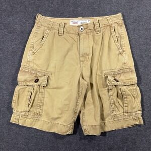 American Eagle Cargo Shorts Men's 32 Khaki Classic Length Y2K Heavyweight Skater